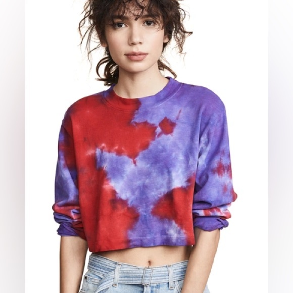 Cotton Citizen Tops - COTTON CITIZEN • Tokyo crop long sleeve - tie dye - XS
